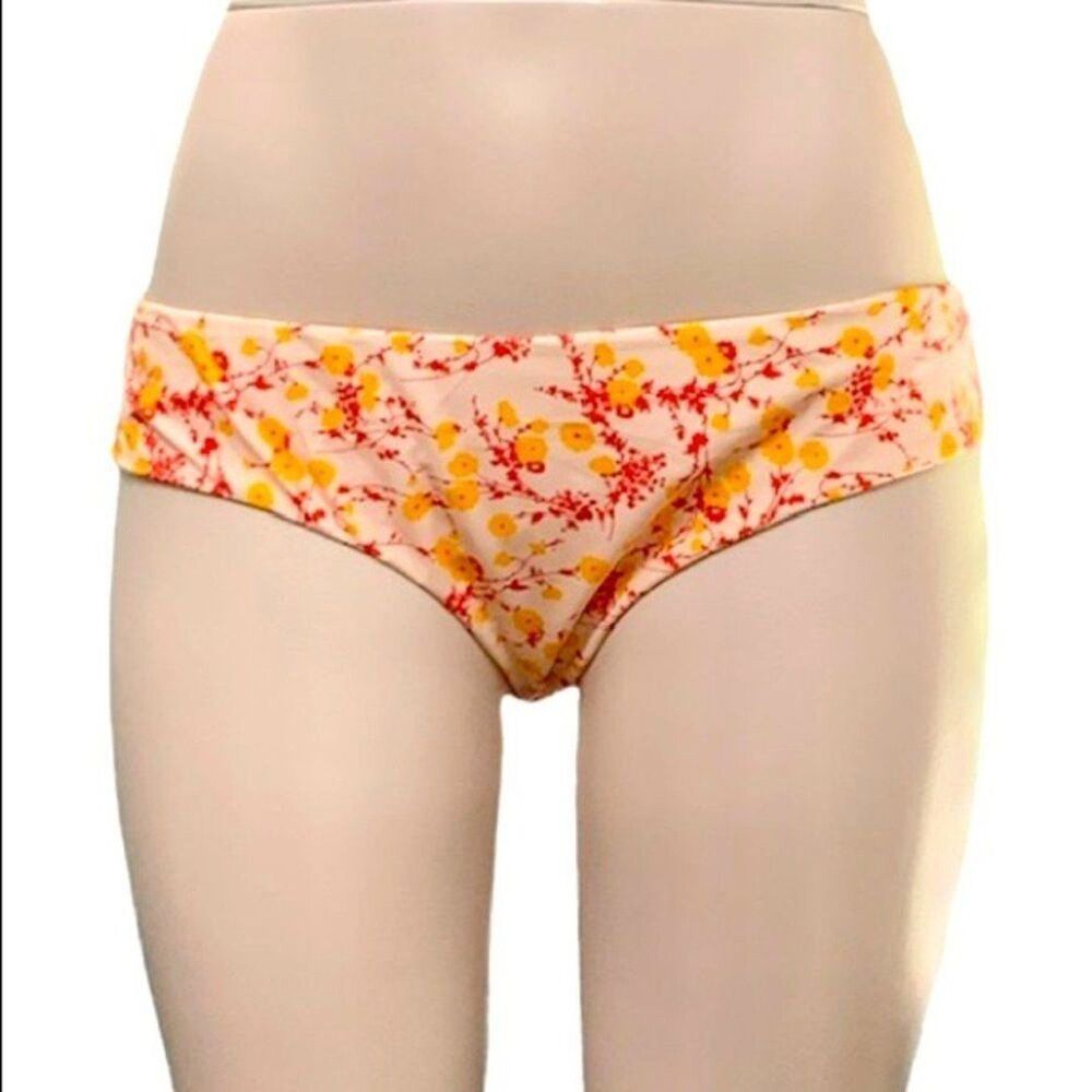 Raisins Miami Pant Pink Floral Cheeky Shirred Bikini Swim Bottoms Size XL